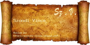 Szondi Vince névjegykártya