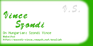 vince szondi business card